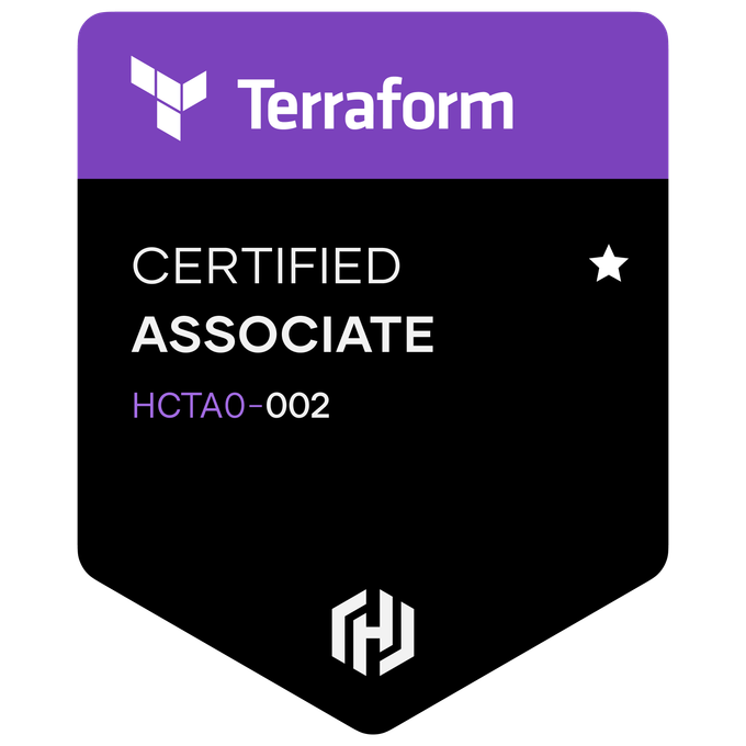 HashiCorp Certified: Terraform Associate (002)
 Badge